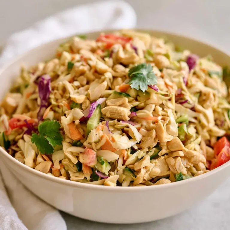 Thai Hähnchen Crunch Slaw Salat mit Erdnuss