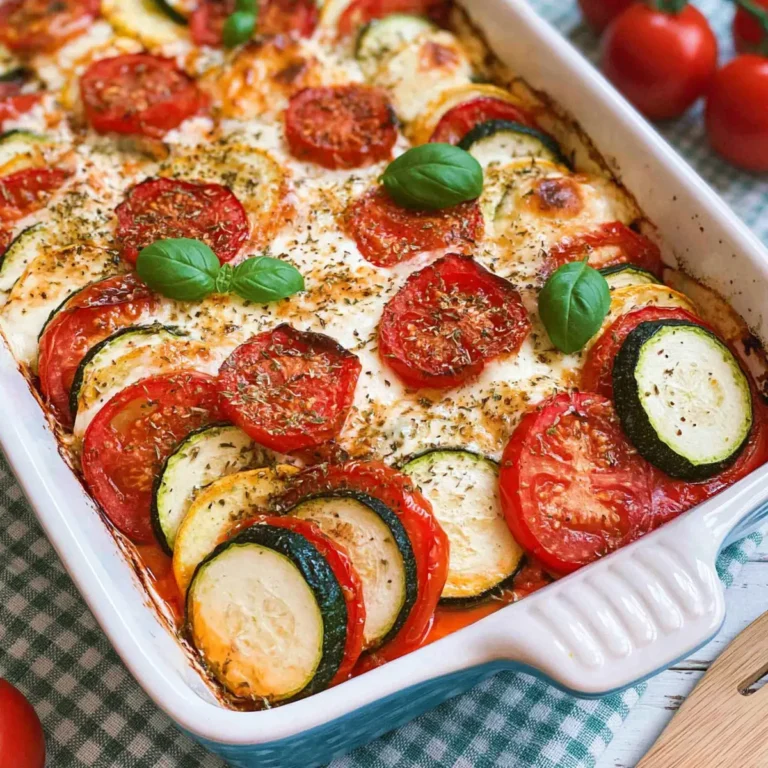 Tomaten Zucchini Auflauf mit Mozzarella