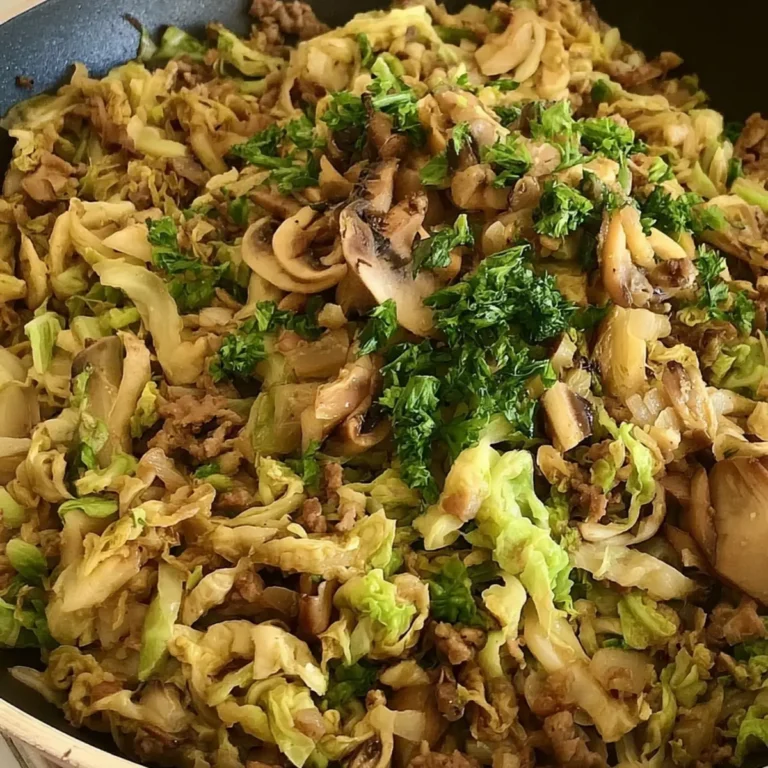 Wirsing-Hack-Pfanne mit Champignons