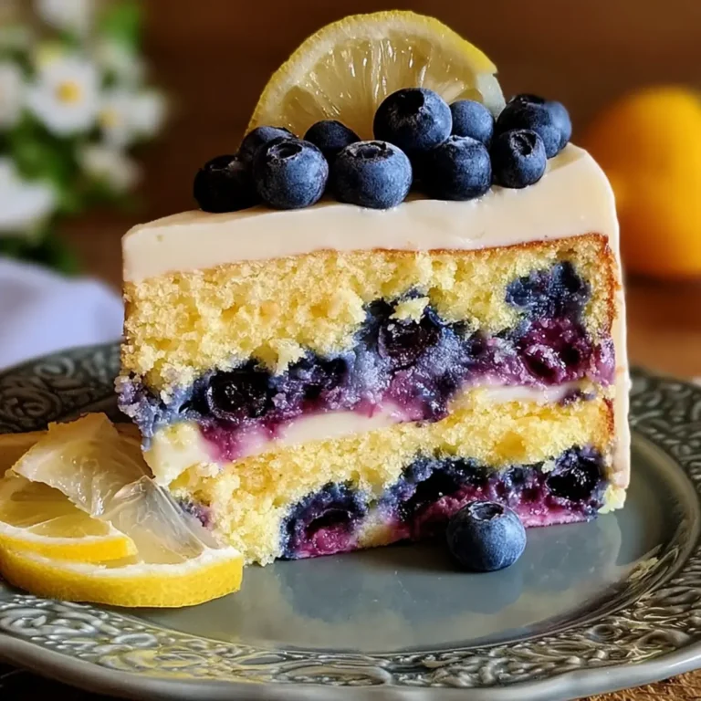 Zitronen Blaubeer Schichtkuchen