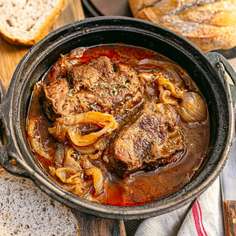 Zwiebelfleisch aus dem Dutch Oven