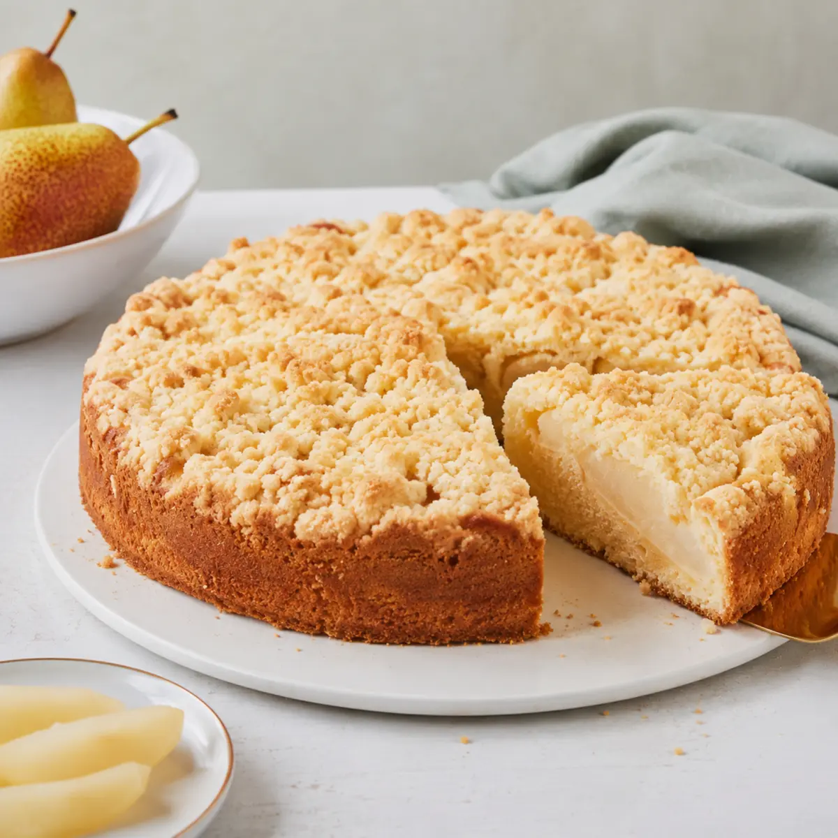 Birnenkuchen mit Streusel