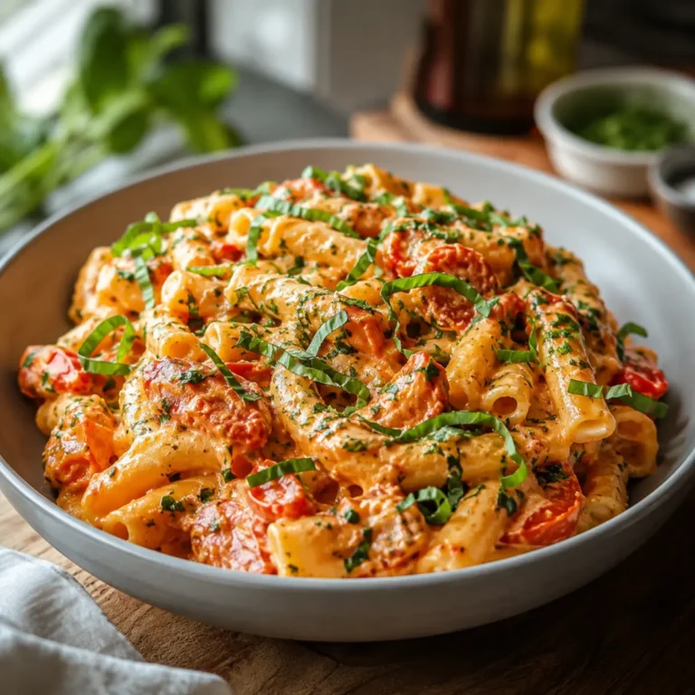 Cremige Tomaten Knoblauch Pasta