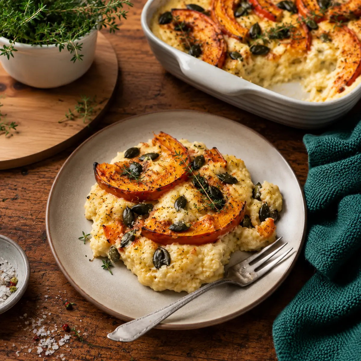 Kürbislasagne mit Mozzarella