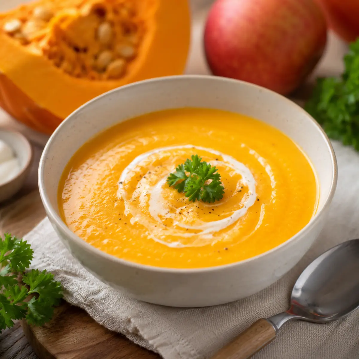 Kürbissuppe mit Apfel