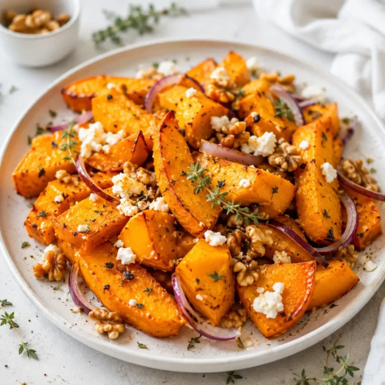 Ofenkürbis mit Feta und Walnüssen