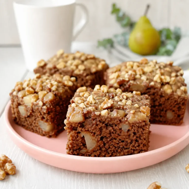 Walnussbrownies mit Birnen